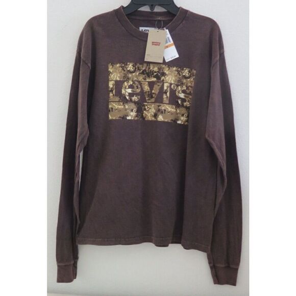 Levi's 3LSP4261LS Men's Sz S Dark Brown Long Sleeve T-Shirt - Picture 1 of 7